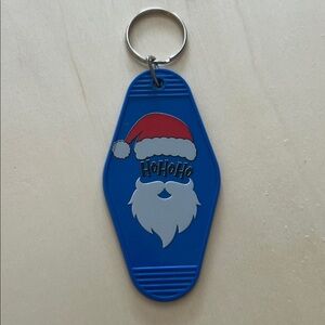 “Ho Ho Ho” Santa Beard Key Tag – Blue Retro Motel Style